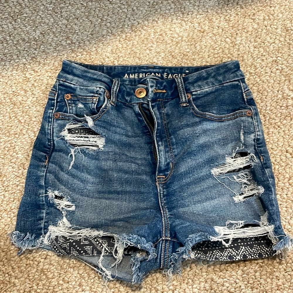 American Eagle distressed high waisted shorts